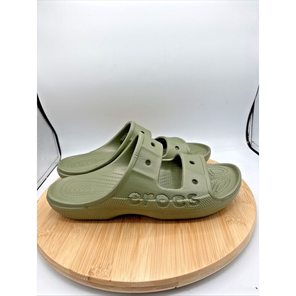 Crocs Baya 2 Strap Slides Army Green M9 W11 Comfort Gorpcore Sandals Unisex